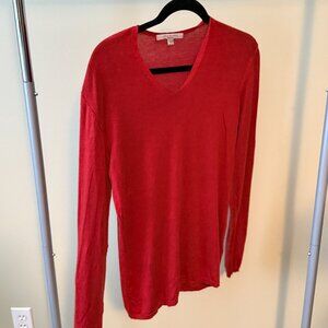 John Varvatos Artisan Red Lightweight V-Neck Sweater – Size M